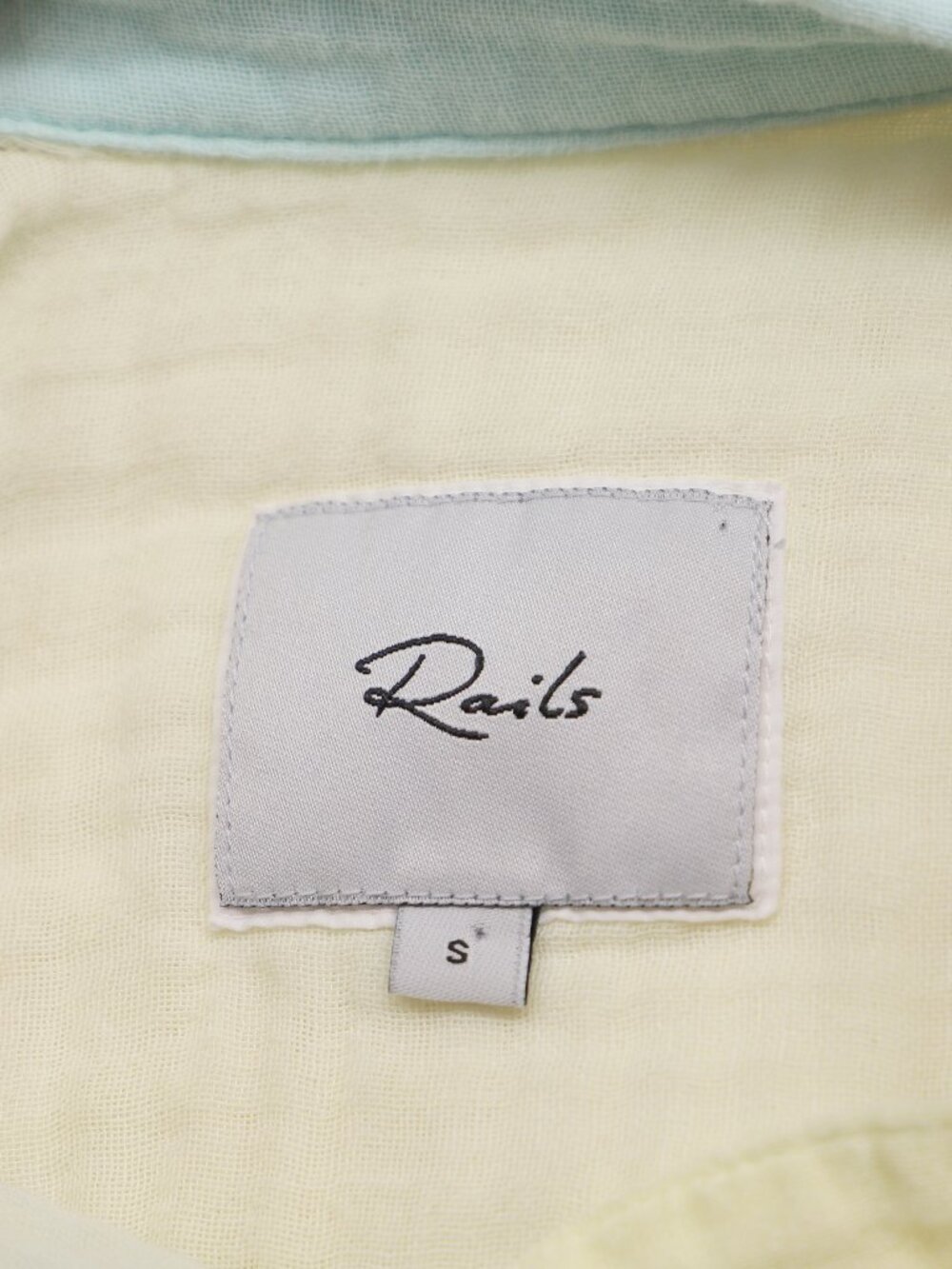 RAILS Ellis Mint Cotton Gauze Colorblock Button Down Shirt Size S - Picture 5 of 6